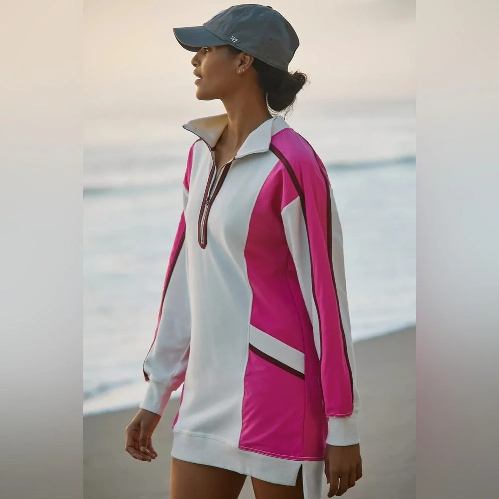 Daily Practice by Anthropologie Sporty Colorblock‎ Twofer Mini Dress Pink